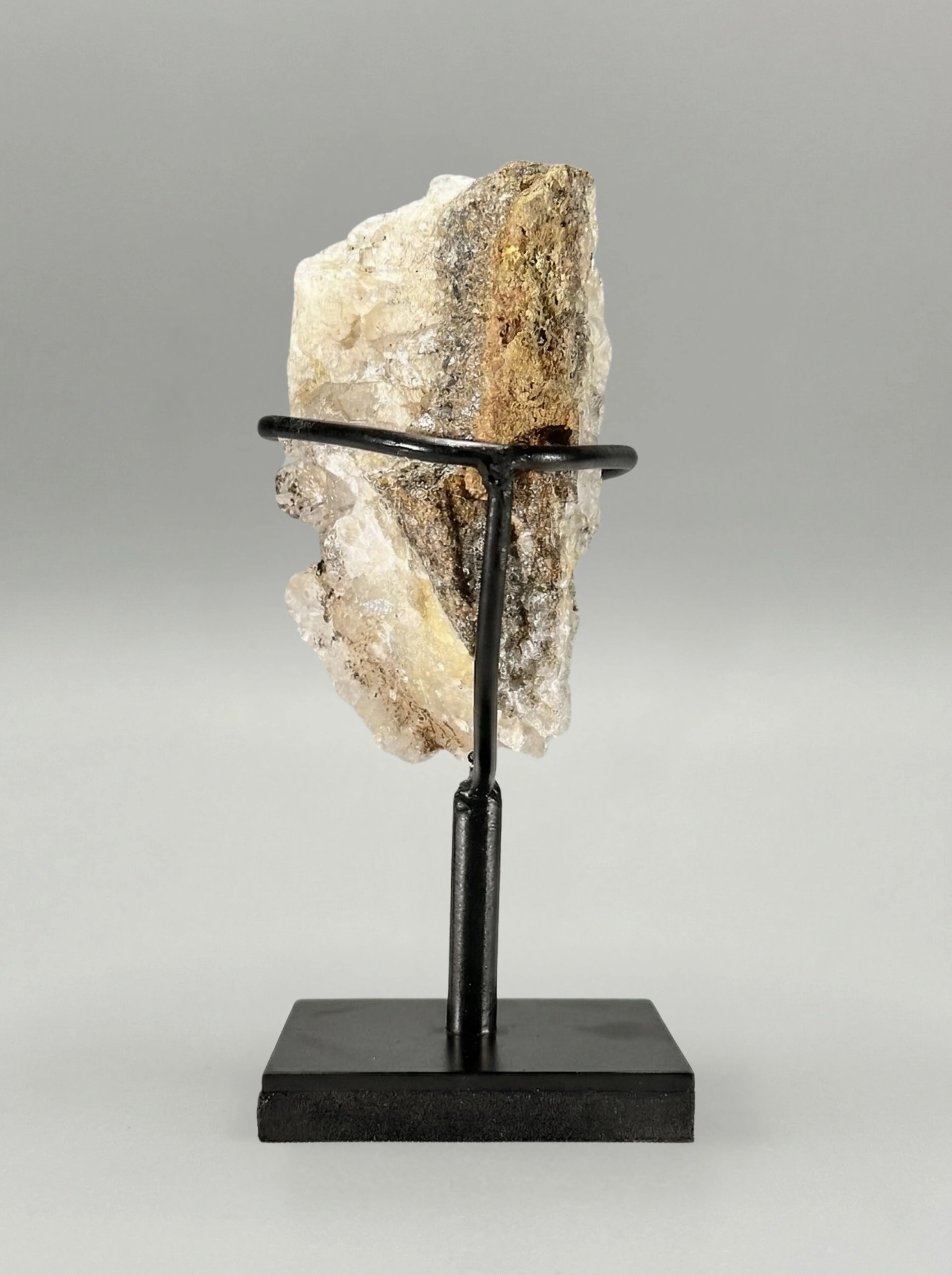 Decorative duo — Maligano jasper sphere & quartz clusters on bases