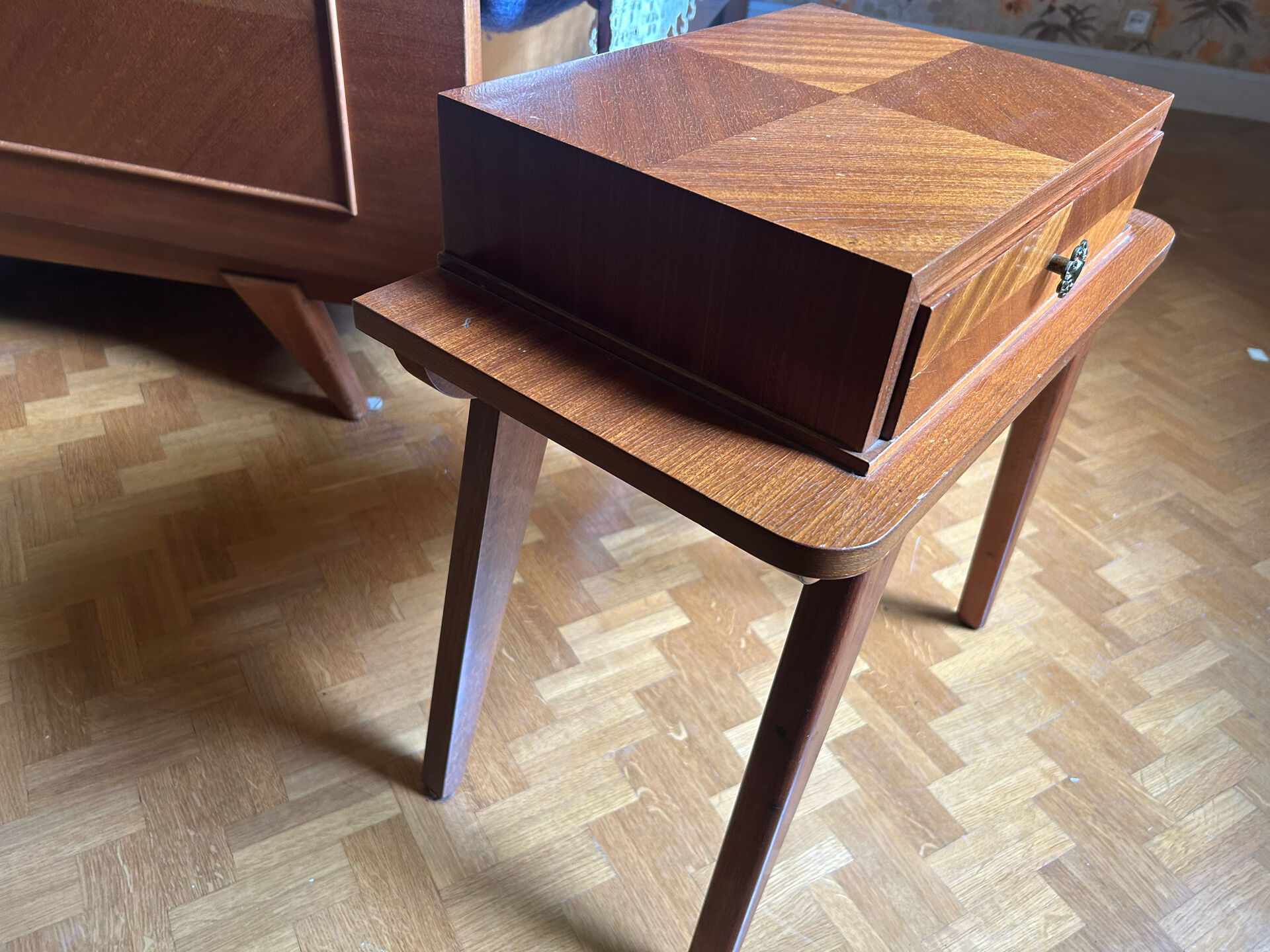 Vintage mahogany bedside table