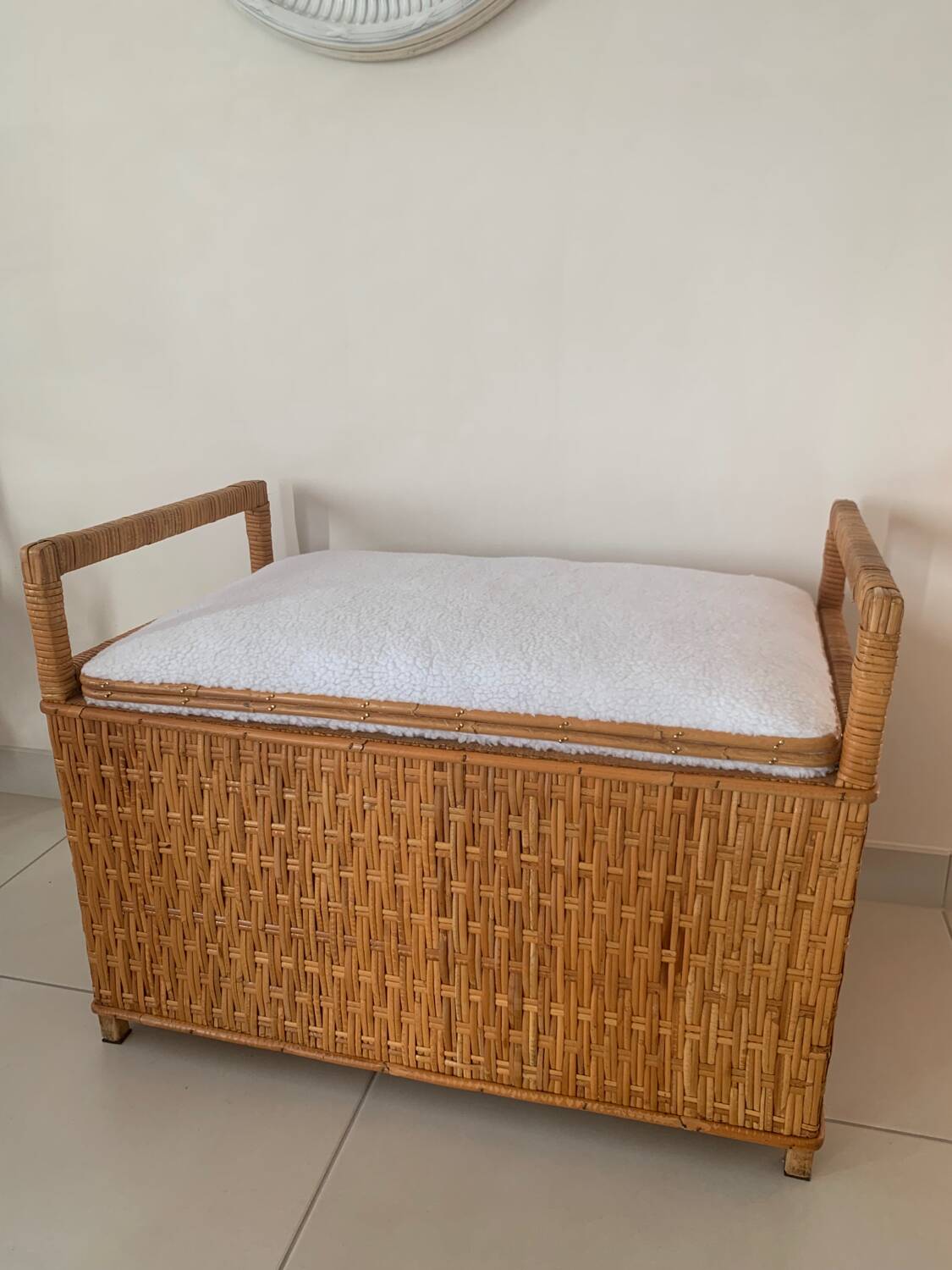 Rattan bench chest