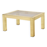 Table basse plaquée or par Belgo Chrom, années 1970