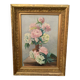 Nature morte huile sur toile bouquet roses pivoines