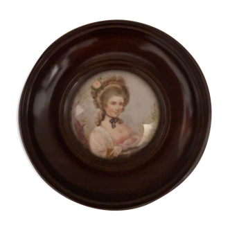 Miniature Napoleon III portrait of woman