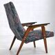 50s - 60s armchair in wood and fabric