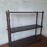 Vintage turned wood wall shelf