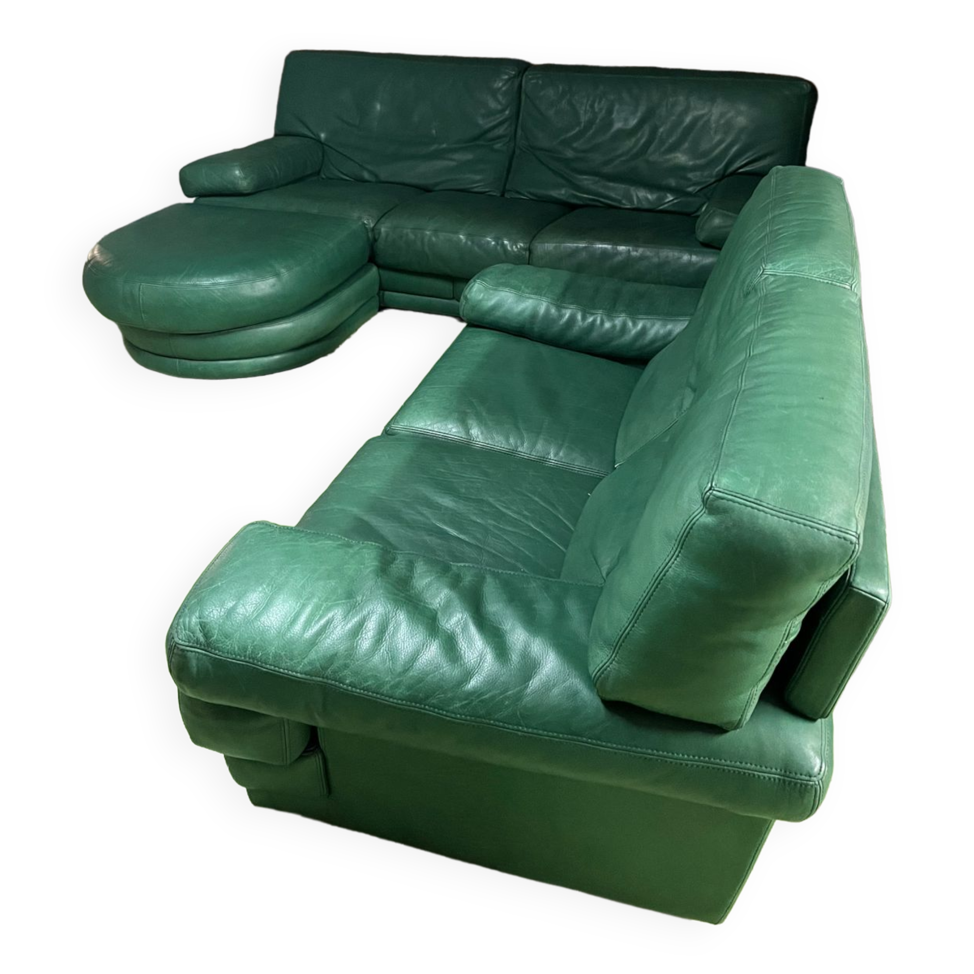 Roche Bobois living room green leather made in Italy