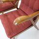 1960s pair of oak armchairs, czechoslovakia