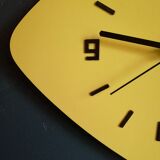 Formica vintage asymmetrical silent wall clock "Yellow Star"