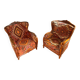Pair of Roche Bobois armchairs — limited edition in oriental kilim