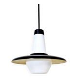 Opaline glass lamp with black lacquer, Italy, 1960s