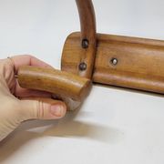 Double Patère bistrot Porte Manteau en bois courbé début XXème