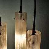 1950s brass and glass pendant light