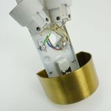 no. 1 of 2  mid century modern SCONCE wall lamp lustrous glass shell brass