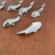 set of 6 vintage stainless steel whale knife rests - whale shape