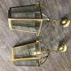 Paire de lampes lanternes laiton et verre