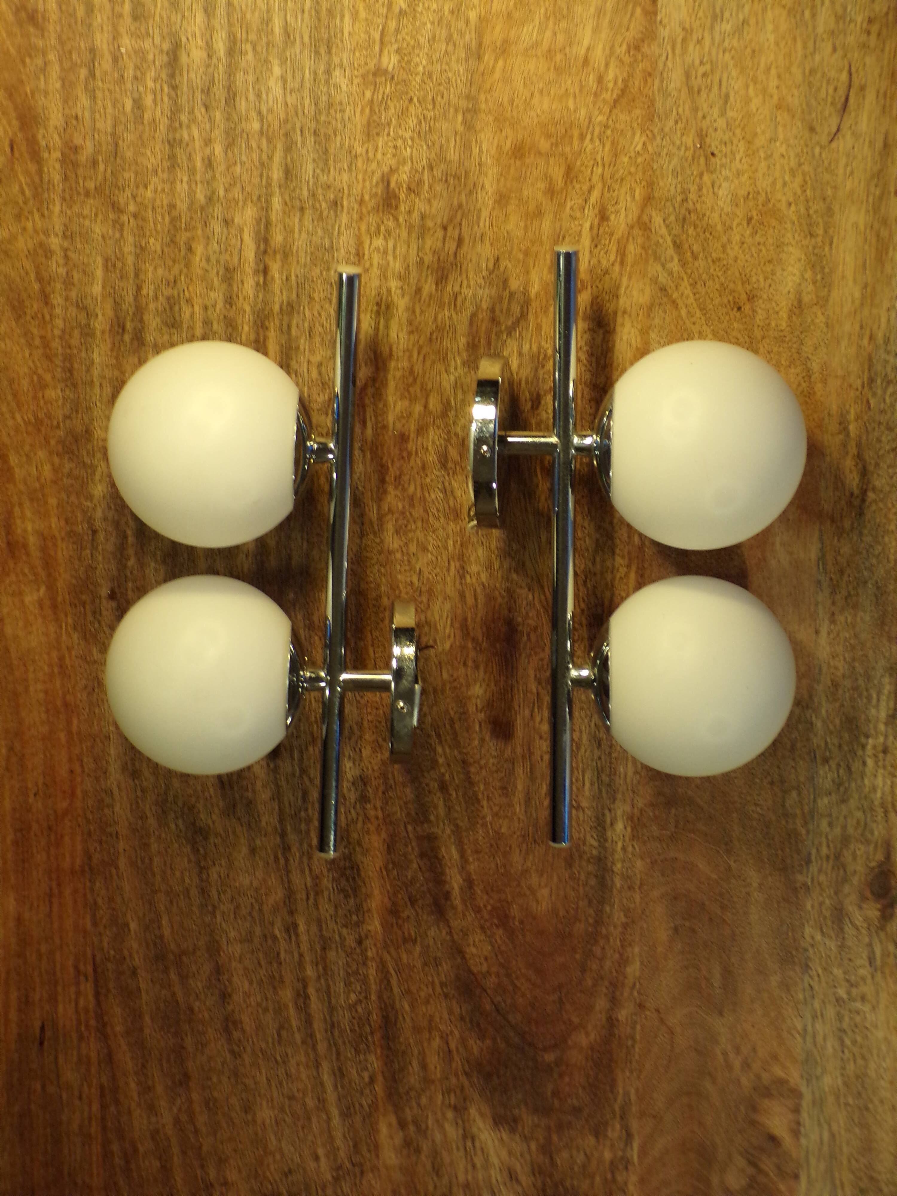 Pair of Italian space age wall lights