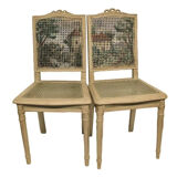 Pair of caned chairs