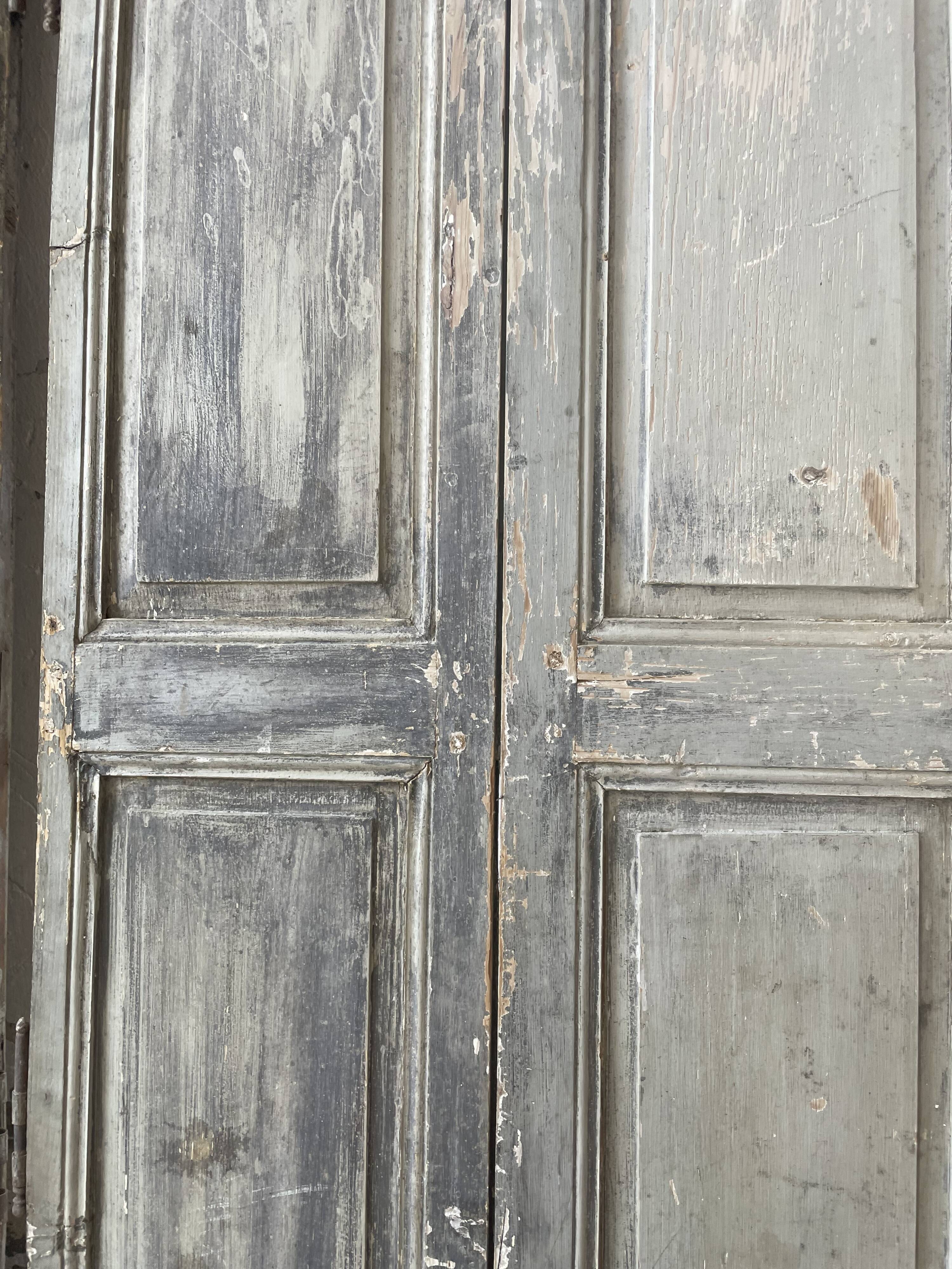 Trio of shutters louvers patina blue gray