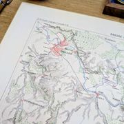 Dresden and Saxon Switzerland, original map printed in 1879.