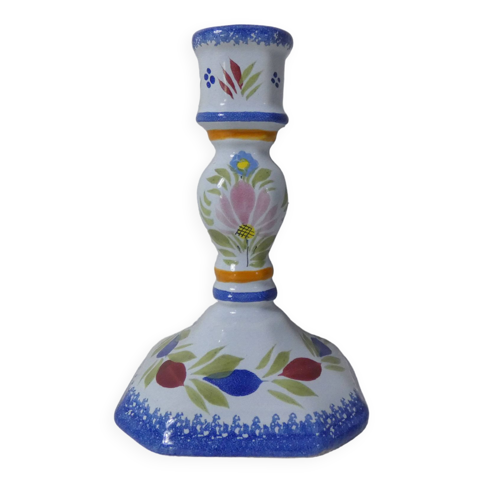 Henriot Quimper earthenware candlestick