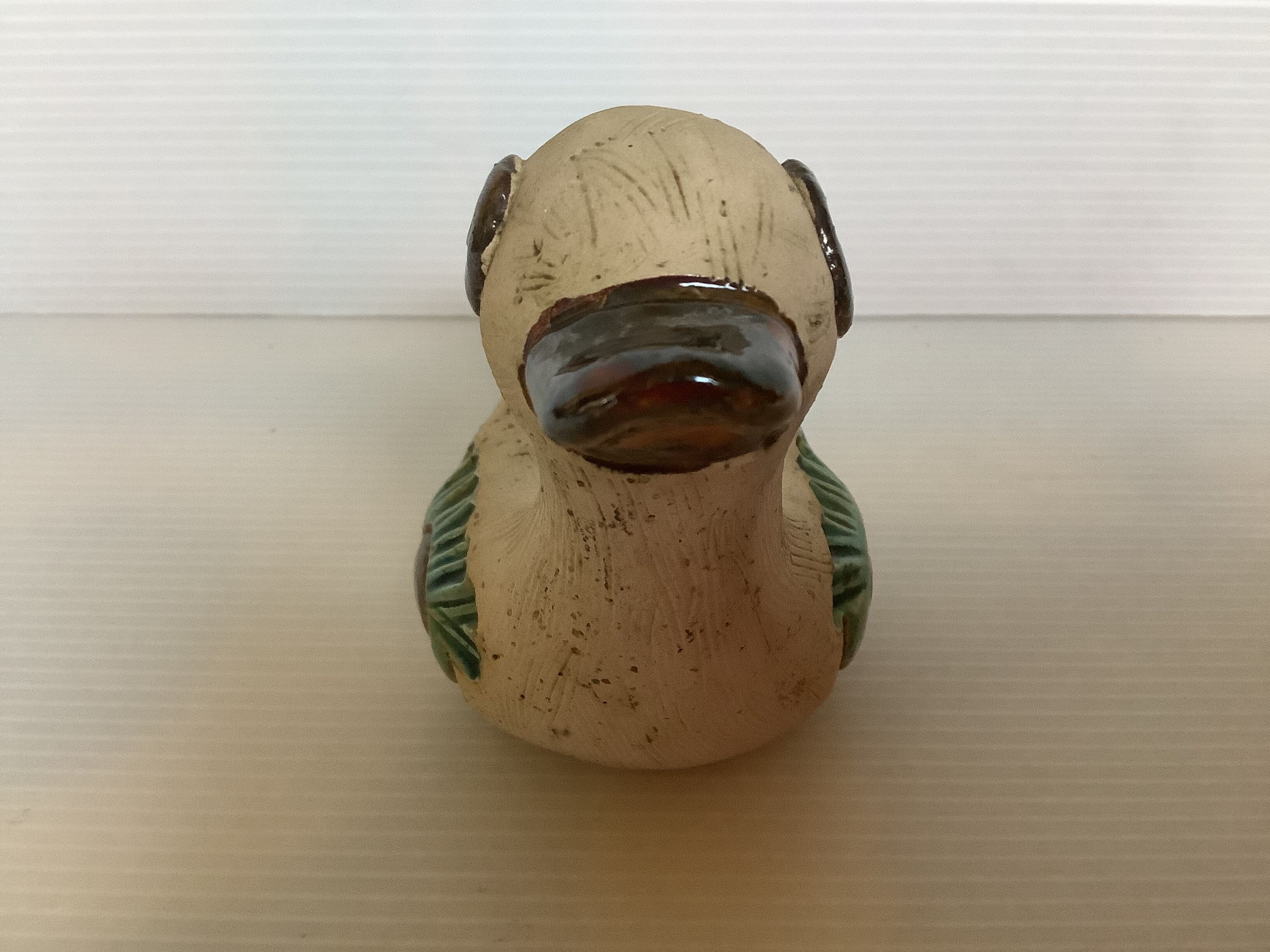 Ceramic duck zoomorphic candle holder signed Paul Perret
