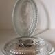 Molded glass table butter tray cow décor