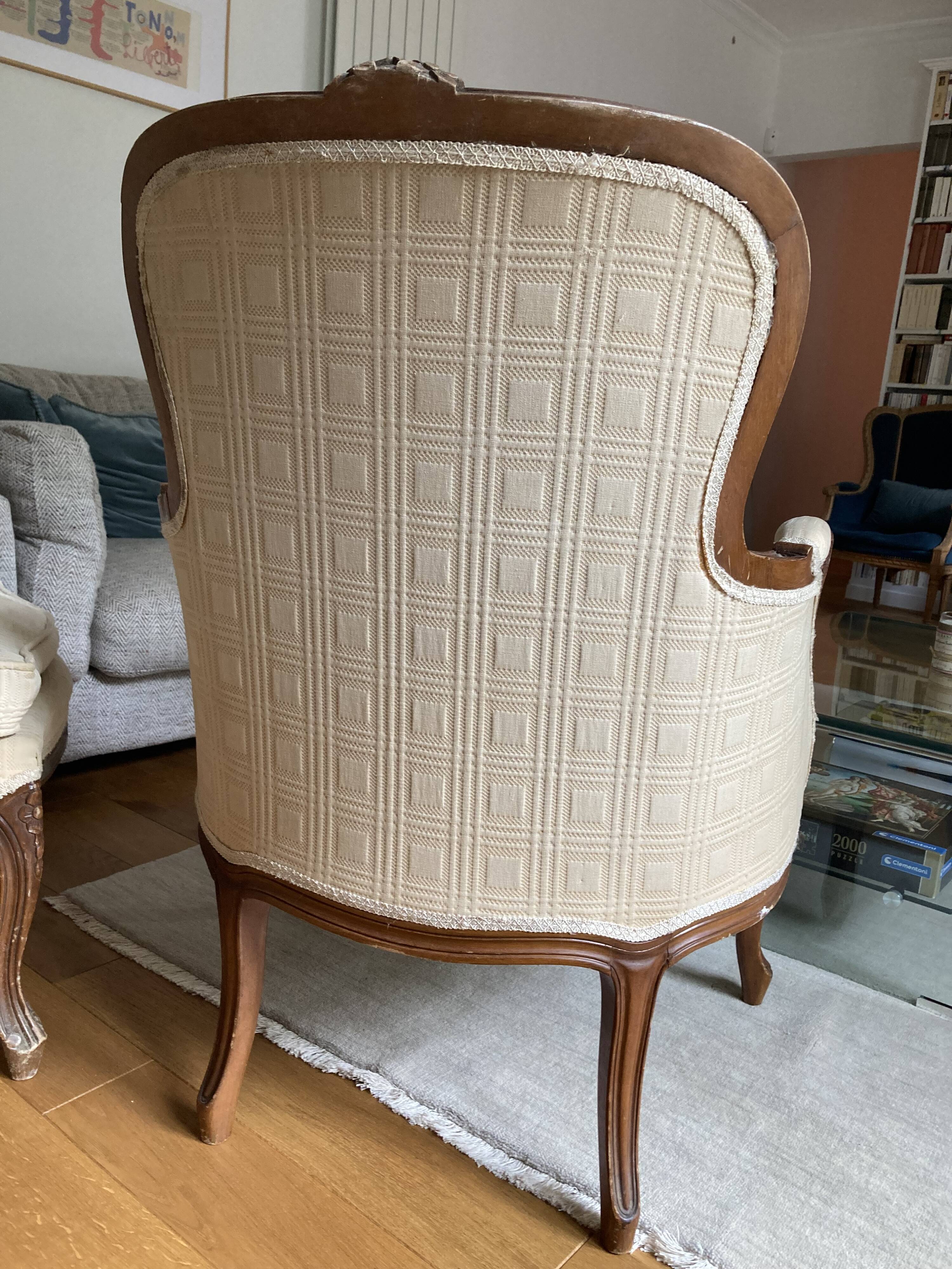 Louis XV style bergère armchairs