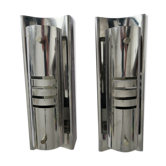 Pair of design wall sconces inox 1970 tube and slots