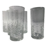 6 Verres à orangeade moulés billes en creux