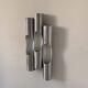 Set of 3 vintage Fuga wall lights by Raak, brushed aluminium, Netherlands 1970.