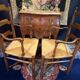 Pair of solid walnut armchairs in Provençal style