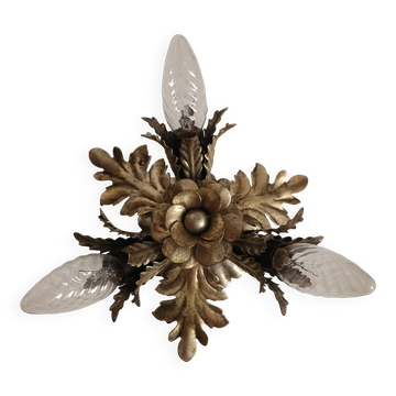 Silver-plated hand-forged three-light Banci Firenze Florentine lamp