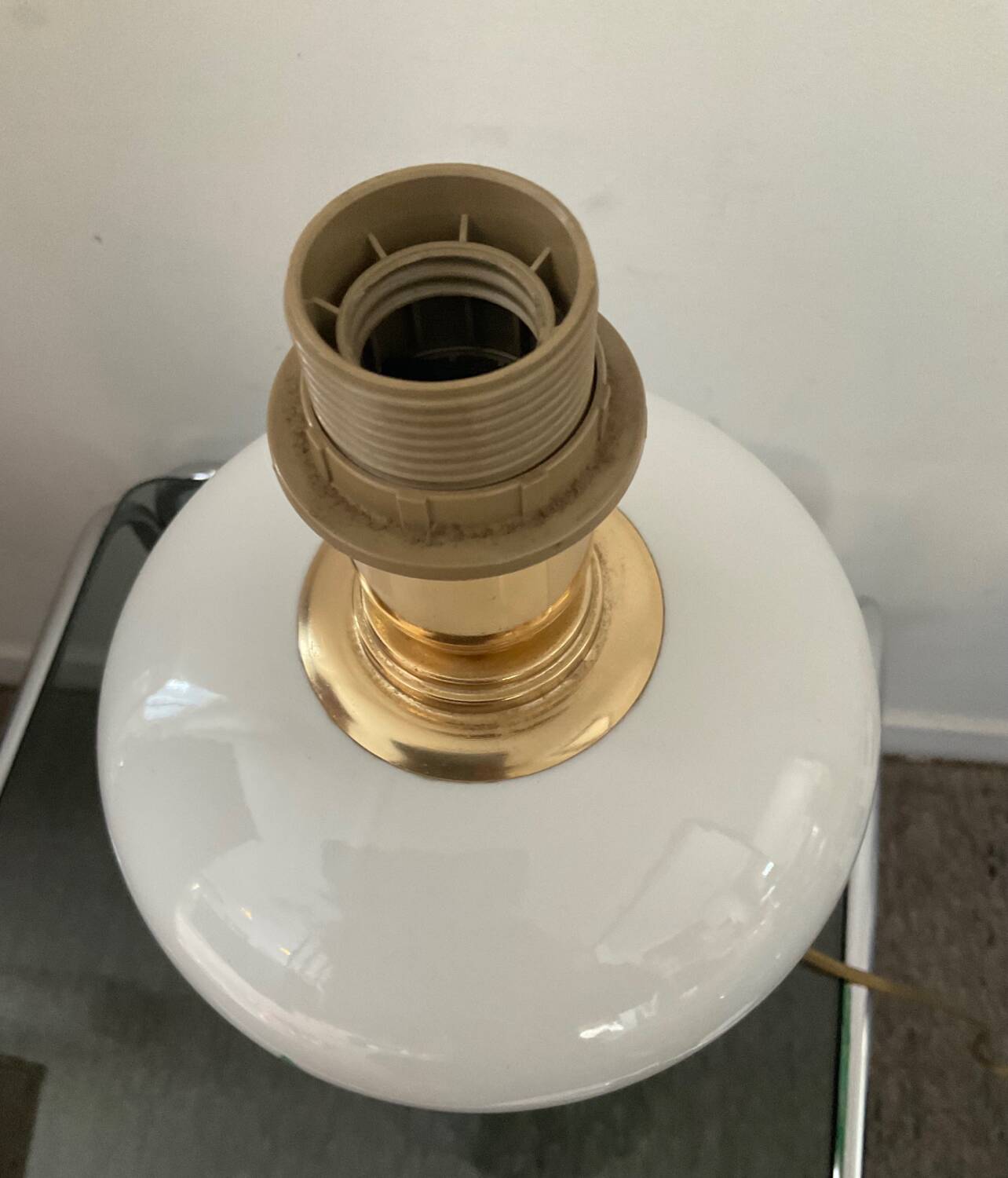 Vintage porcelain and brass lamp bases