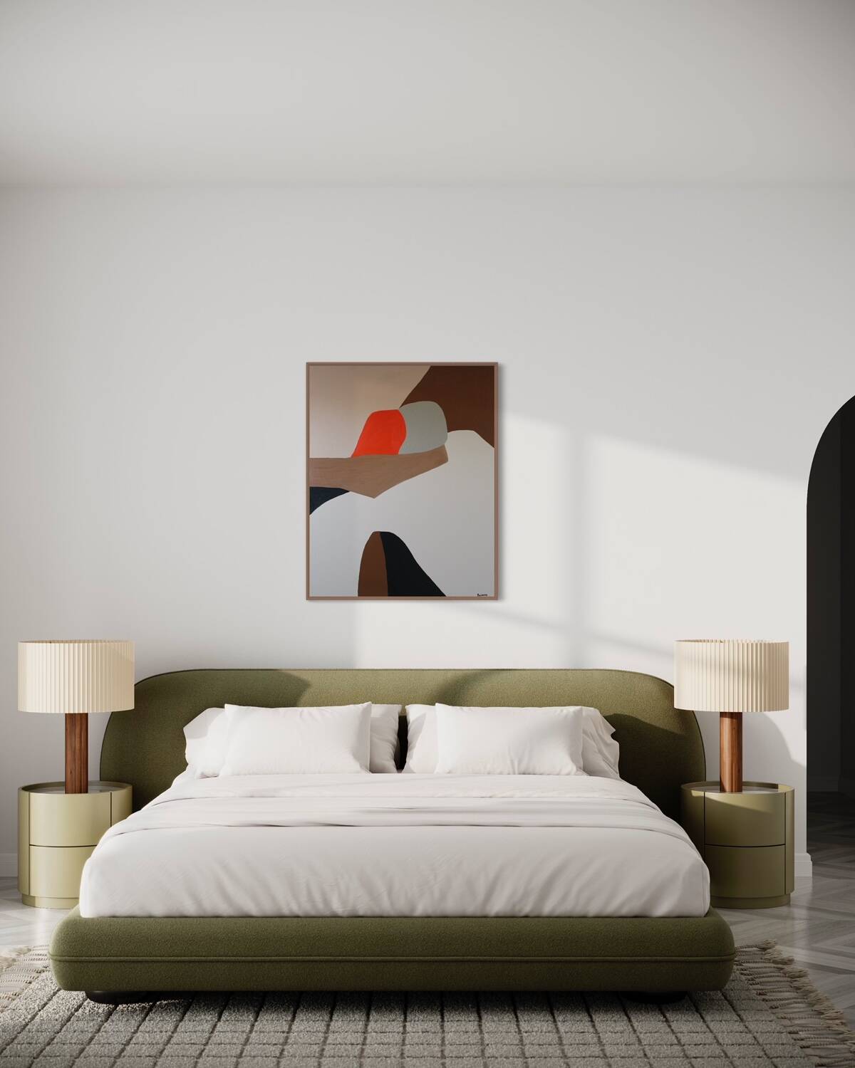 Abstract minimalist couple "in your arms" 100x80cm