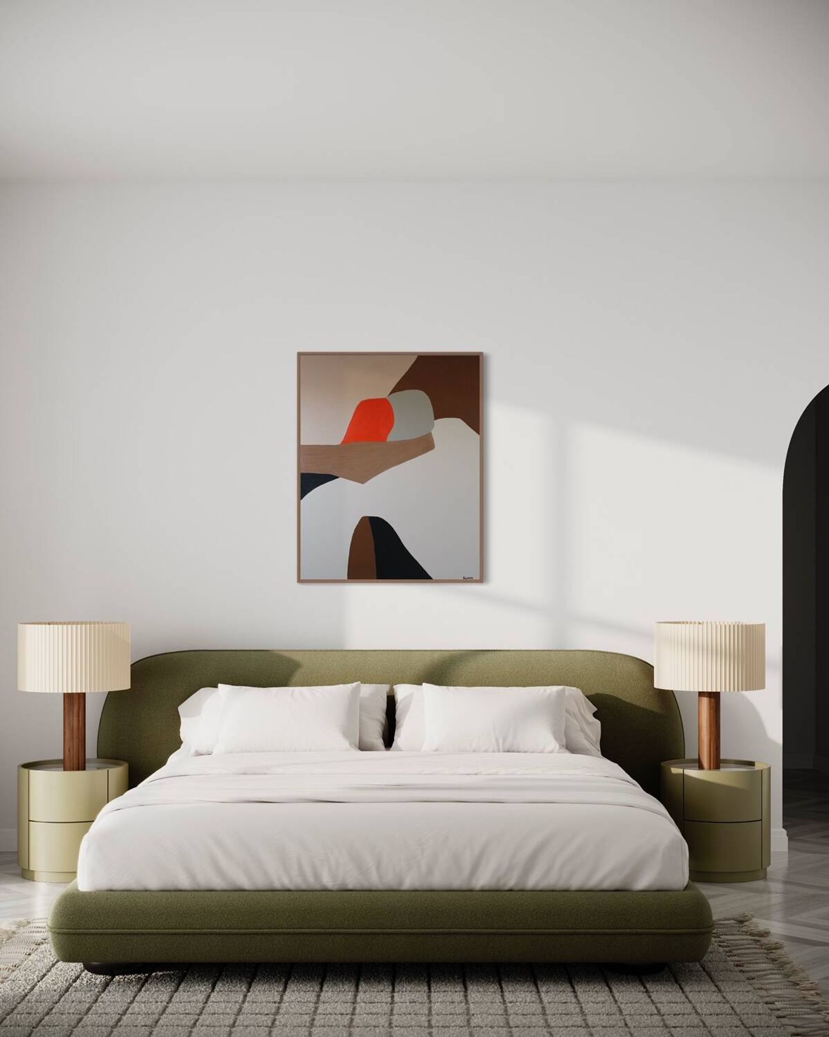 Abstract minimalist couple "in your arms" 100x80cm