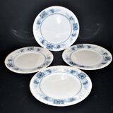 Sarreguemines set of 4 antique Aïda flat plates in earthenware from Sarreguemines U&C 19th century.