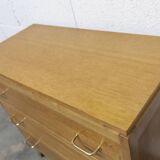 3-drawer chest with splayed legs, 1960s, honey color