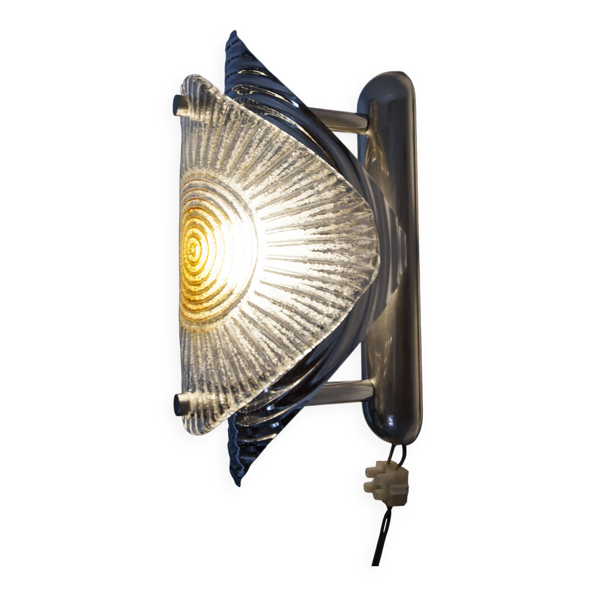 Rare Murano chrome sheet wall light 1960