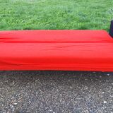 Vintage sofa red and black fabrics