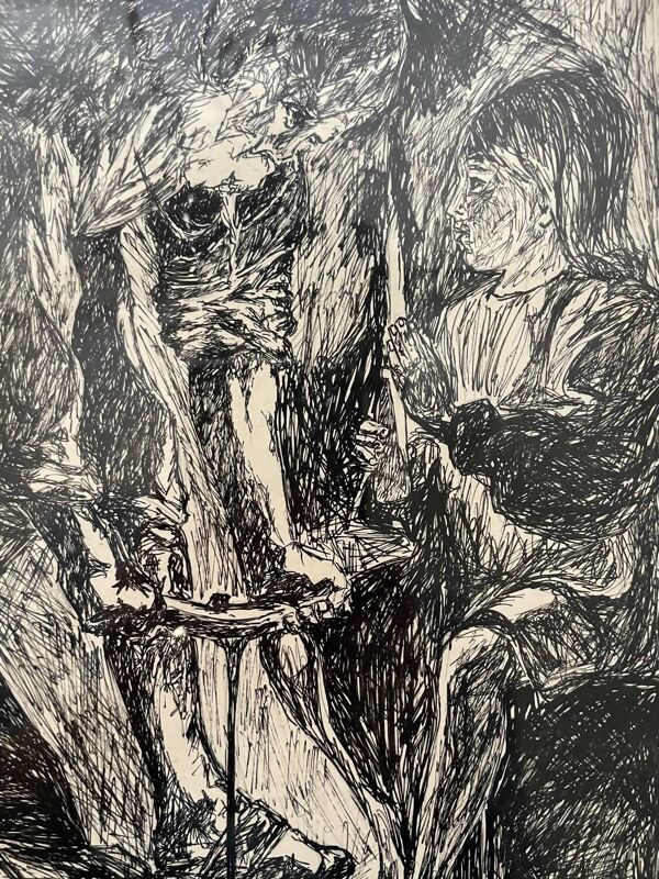 Tableau encre de chine XXe
