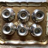 6 stainless steel cups by Guy Degrenne, 1970s