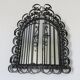 Miroir ouvrant, à volets, en fer forgé noir, Vallauris années 50/60
