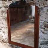 French Art Deco walnut mirror – sculpted wall mirror from the 1920s in France