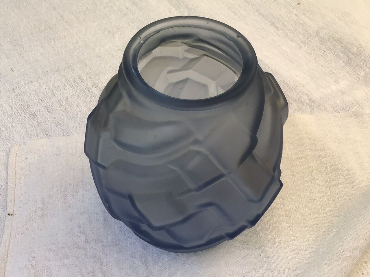 Art deco blue glass vase