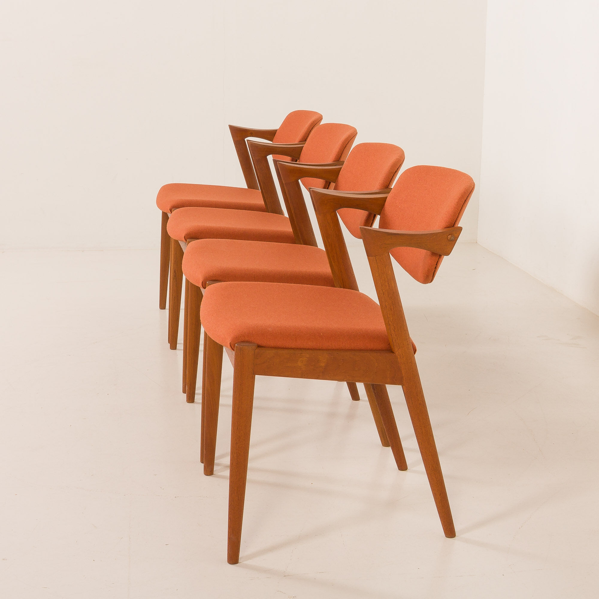Kai Kristiansen Model 42 Teak Chairs by Schou Andersen, Denmark, 1960s