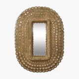 Oval carved wooden mirror 150x101cm