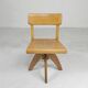 Chaise haute, chaise pivotante et chaise d'écolier en bois, années 1950