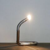 Lampe de table vintage en métal chromé, Italie, années 1970