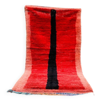 Tapis rouge beni ouarine tissé à la main traditionnel 250cm x 150cm