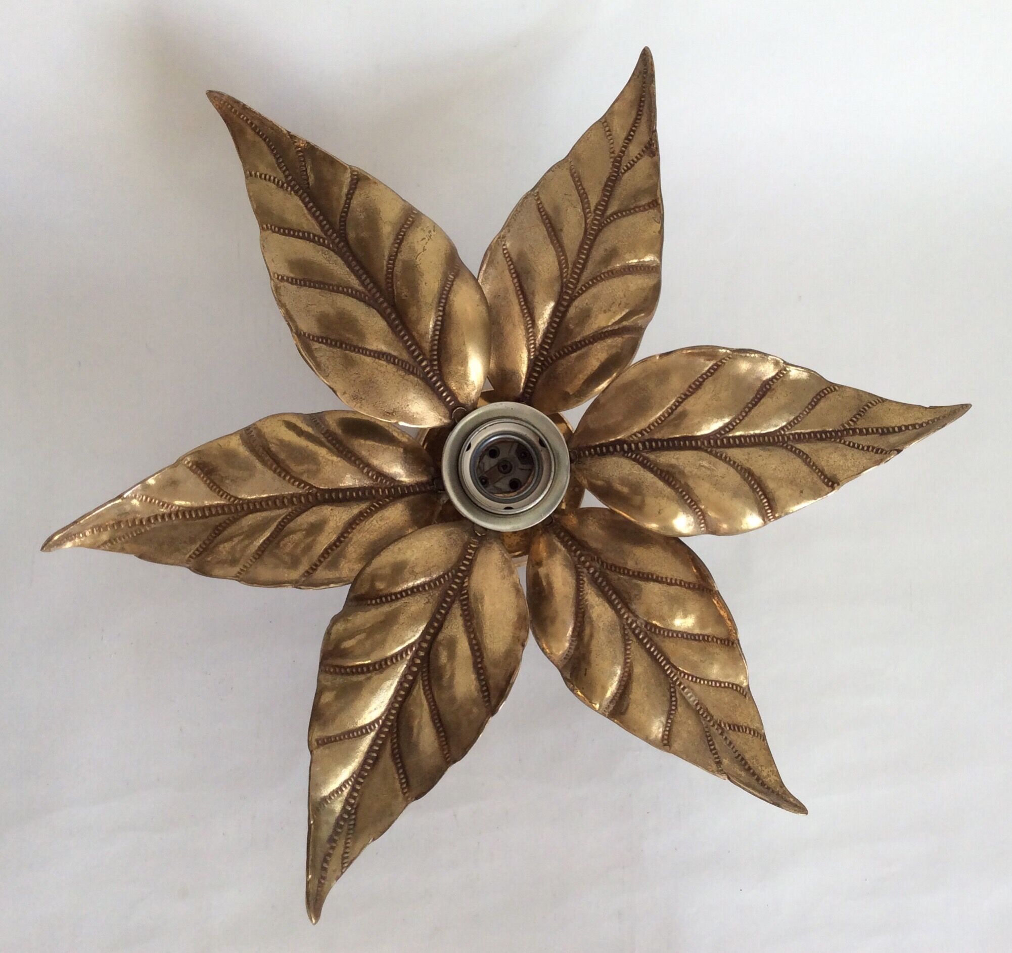 Wall light leaves by Willy Daro, 70s