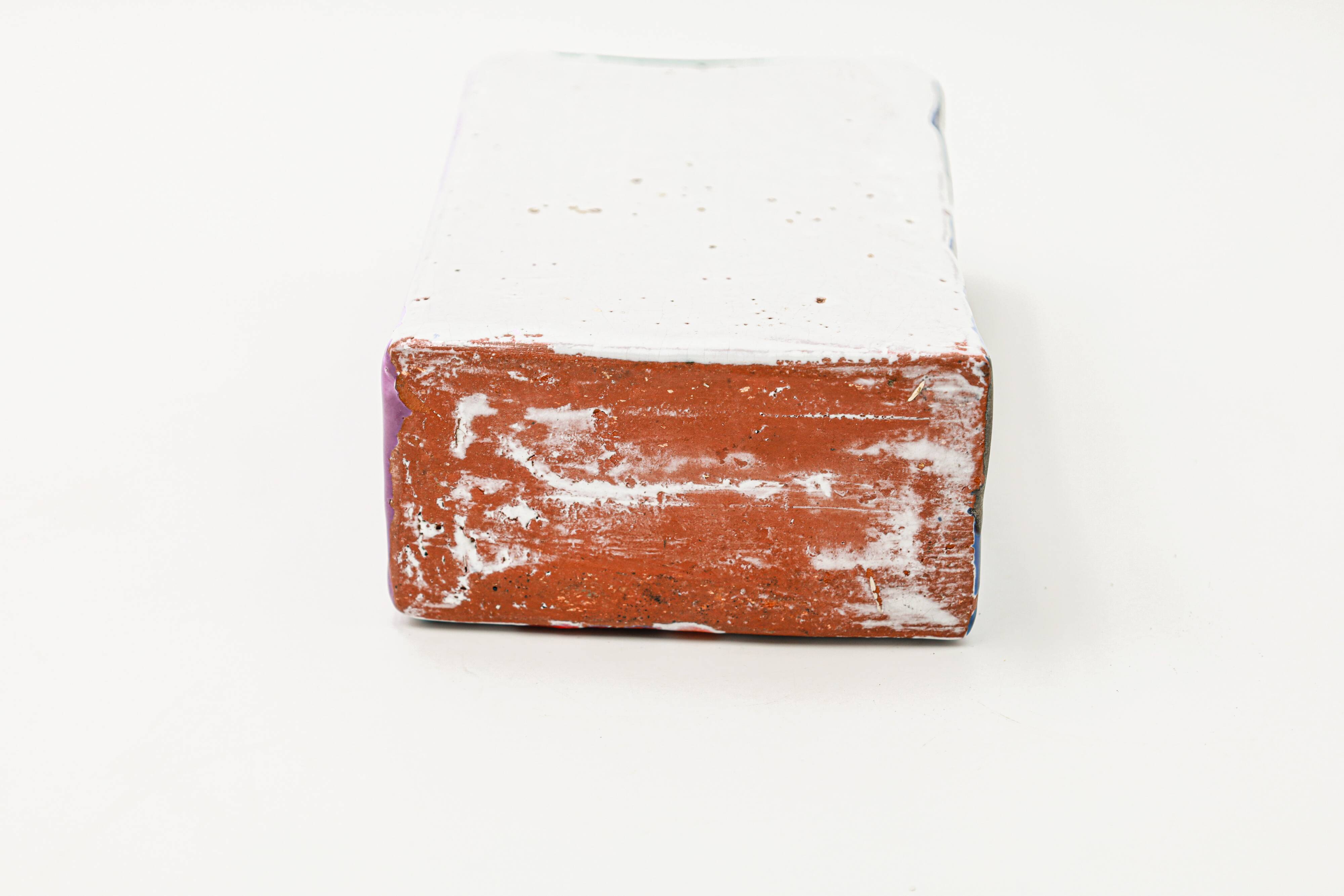 Vintage vase glazed terracotta abstract art